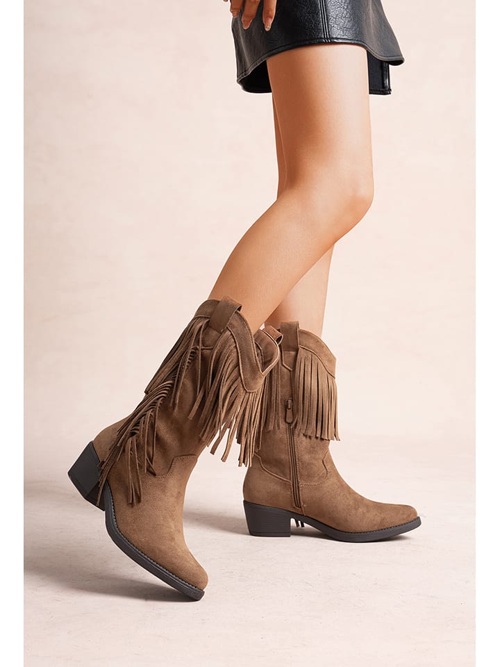 Foreverfolie Botki w kolorze beżowym rozmiar: 41