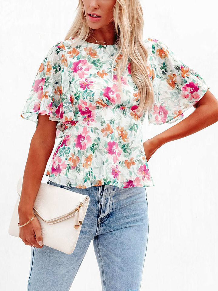 Milan Kiss Bluzka w kolorze kremowo-jasnoróżowym rozmiar: L