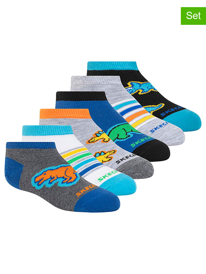 Skechers Skarpety (6 par) w kolorze turkusowo-błękitno-niebieskim rozmiar: 21-26