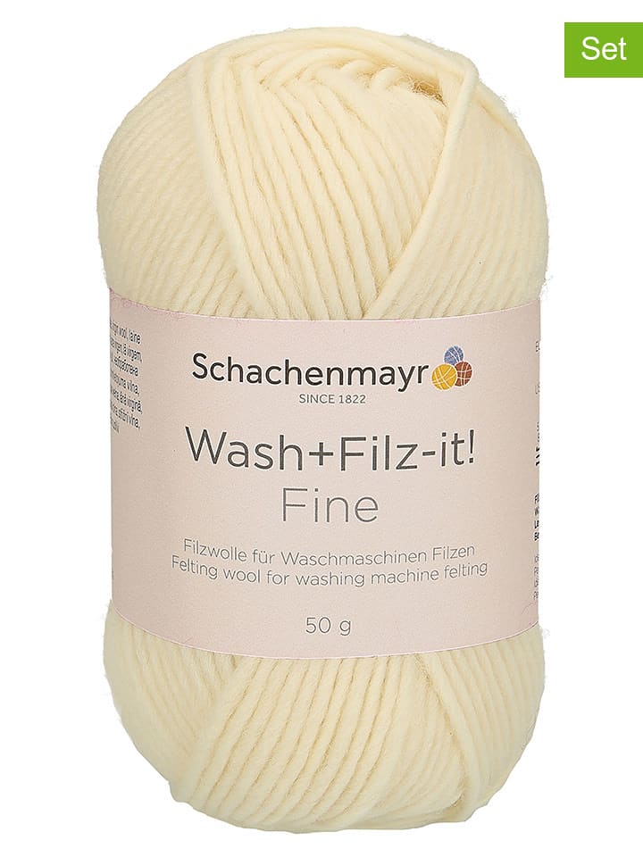Schachenmayr since 1822 Przędza wełniana (10 szt.) "Fine" w kolorze kremowym - 10 x 50 g rozmiar: onesize