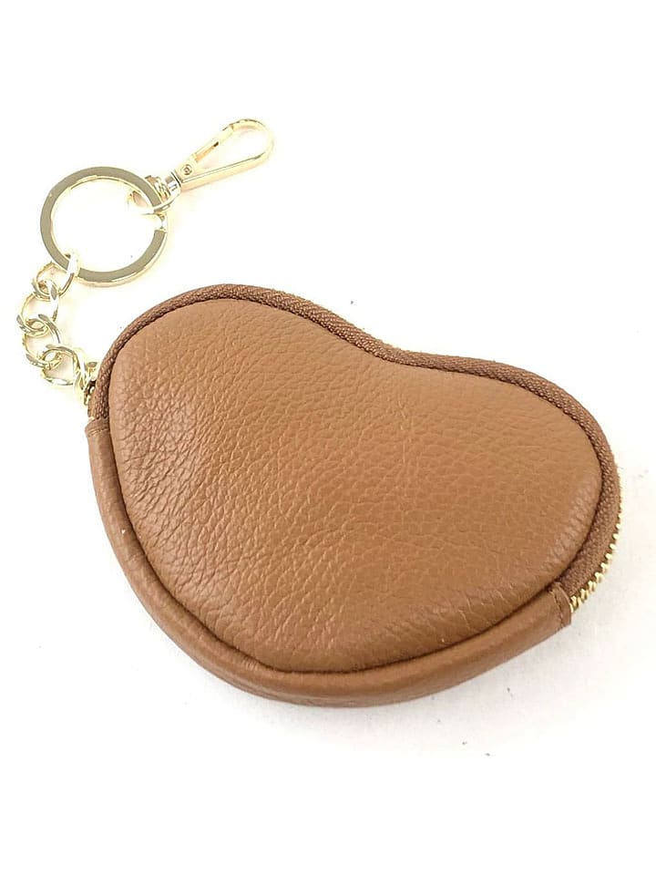 Marlon Skórzany brelok w kolorze jasnobrązowym do kluczy - 13 x 9 cm rozmiar: onesize