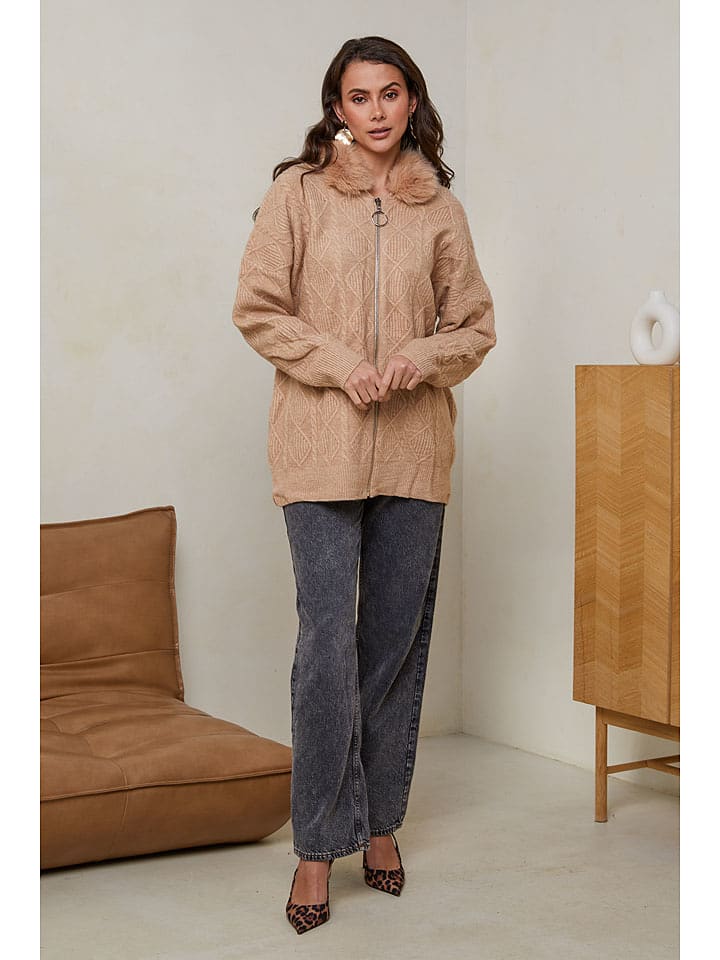 Soft Cashmere Kardigan w kolorze jasnobrązowym rozmiar: 38/40