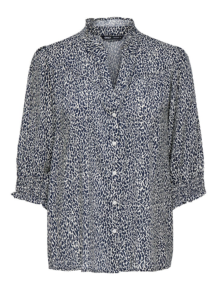 ONLY Bluzka w kolorze granatowo-białym rozmiar: L