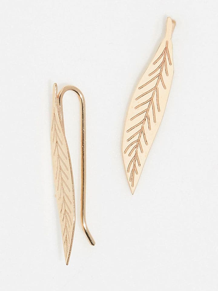 OR ÉCLAT Złote kolczyki-wkrętki "Gold leaf" rozmiar: onesize