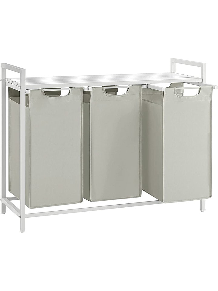 SONGMICS Kosz w kolorze jasnoszaro-białym na pranie - 92,5 x 72 x 33 cm rozmiar: onesize