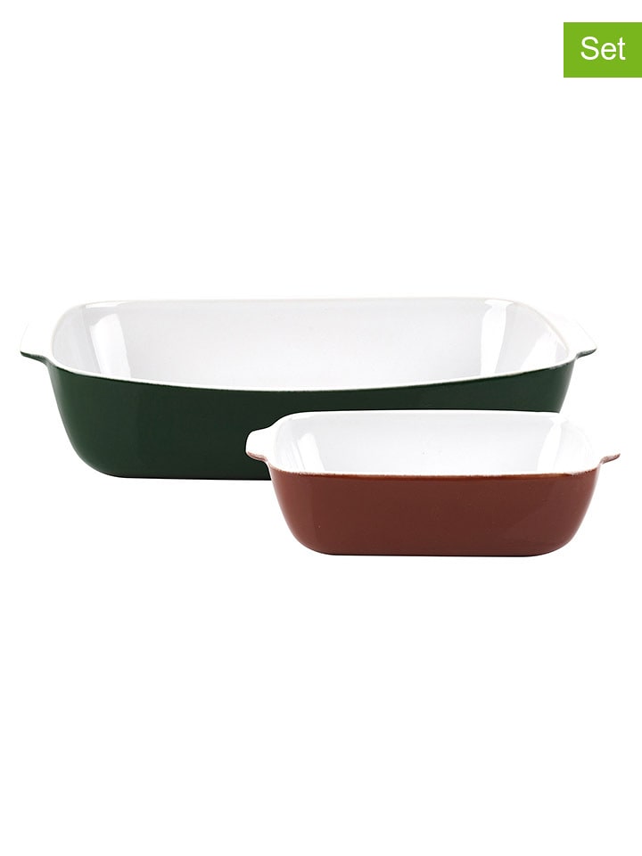 Benetton Naczynia żaroodporne (2 szt.) w kolorze jasnobrązowo-zielonym rozmiar: onesize