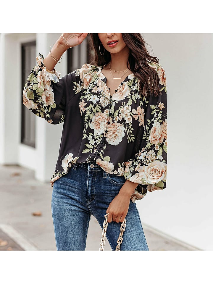 Milan Kiss Bluzka w kolorze kremowo-czarnym rozmiar: S