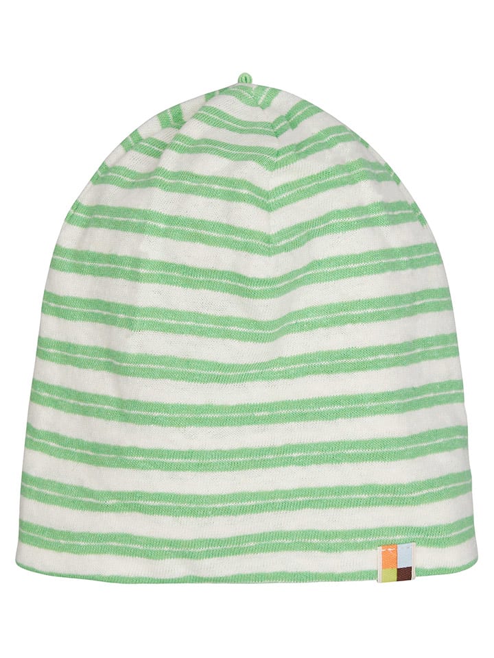 loud + proud Czapka beanie w kolorze biało-zielonym rozmiar: 86/92