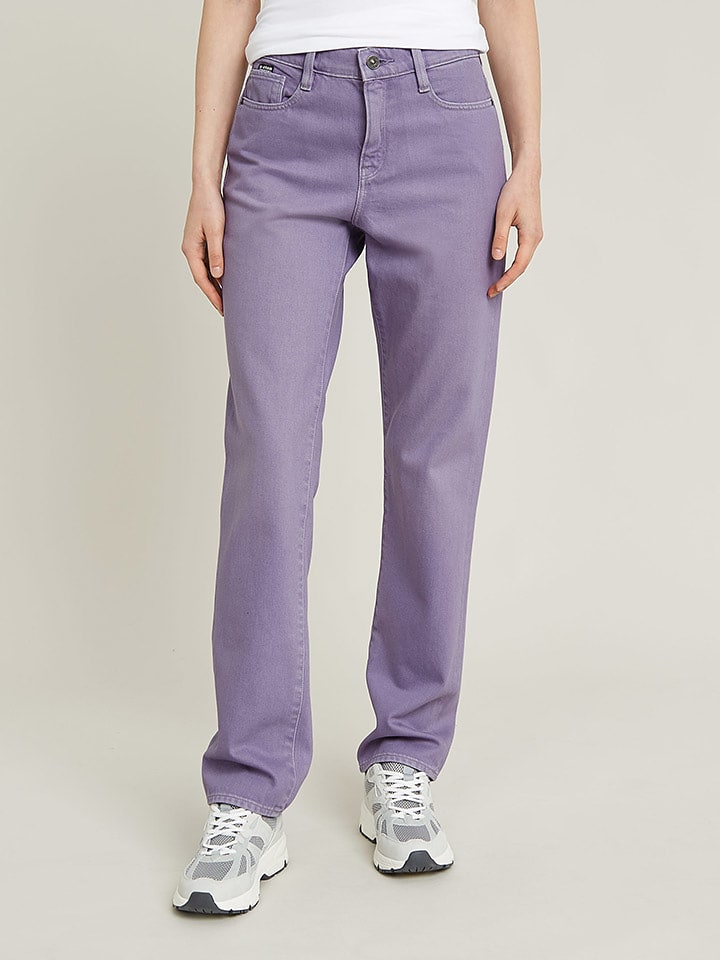 G-Star Dżinsy "Strace" - Straight fit - w kolorze fioletowym rozmiar: W28/L32