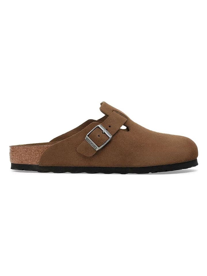 Birkenstock Skórzane chodaki "Boston Leve" w kolorze brązowym rozmiar: 37