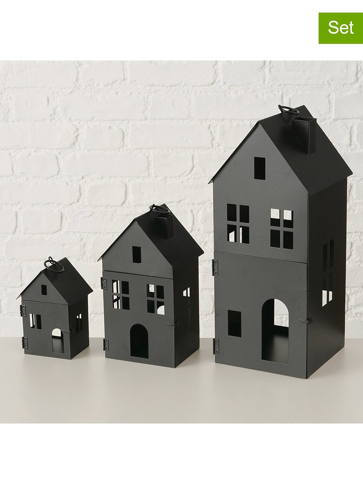 Boltze Lampiony (3 szt.) "Alesund" w kolorze czarnym rozmiar: onesize