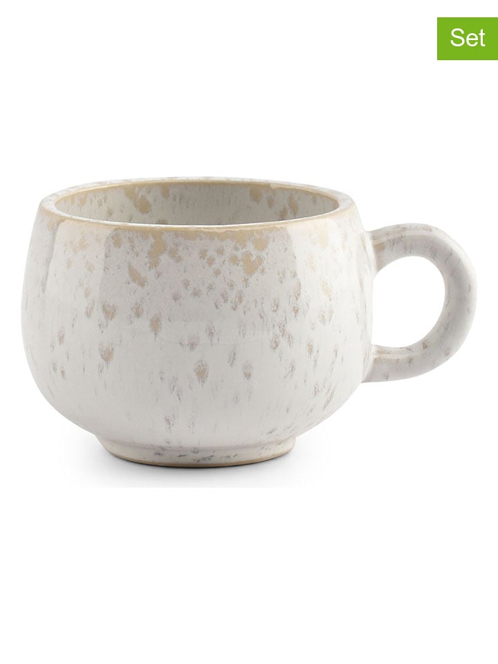 Salt and Pepper Filiżanki (4 szt.) "Curvy" w kolorze biało-beżowym - 80 ml rozmiar: onesize