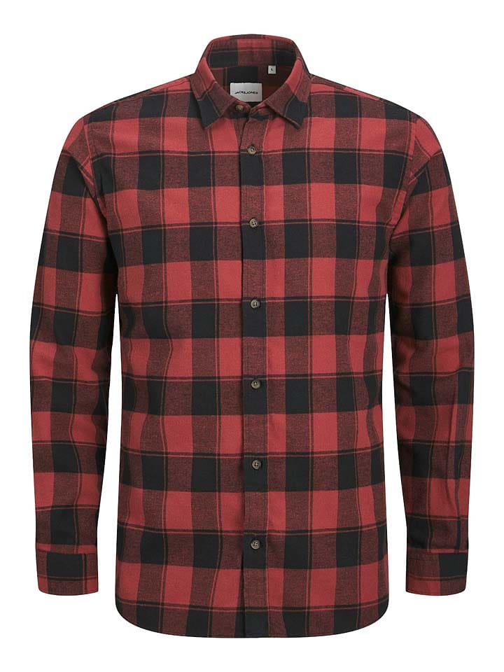 Jack & Jones Koszula "Joshua" w kolorze czarno-czerwonym rozmiar: M