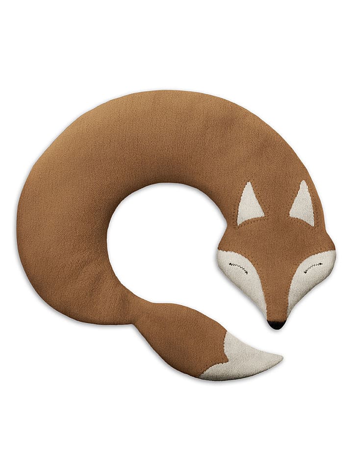 Leschi Poduszka w kolorze jasnobrązowym z organicznymi ziarnami na kark i ramiona rozmiar: onesize