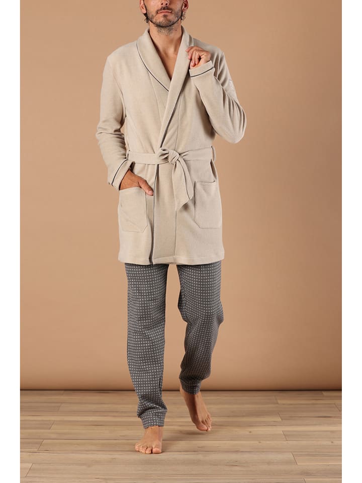 maryplaid Szlafrok w kolorze beżowym rozmiar: XXL