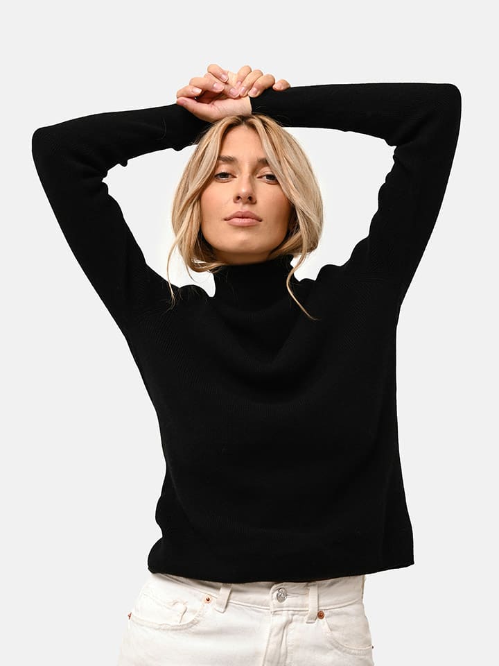 Just Cashmere Kaszmirowy golf "Lanais" w kolorze czarnym rozmiar: S