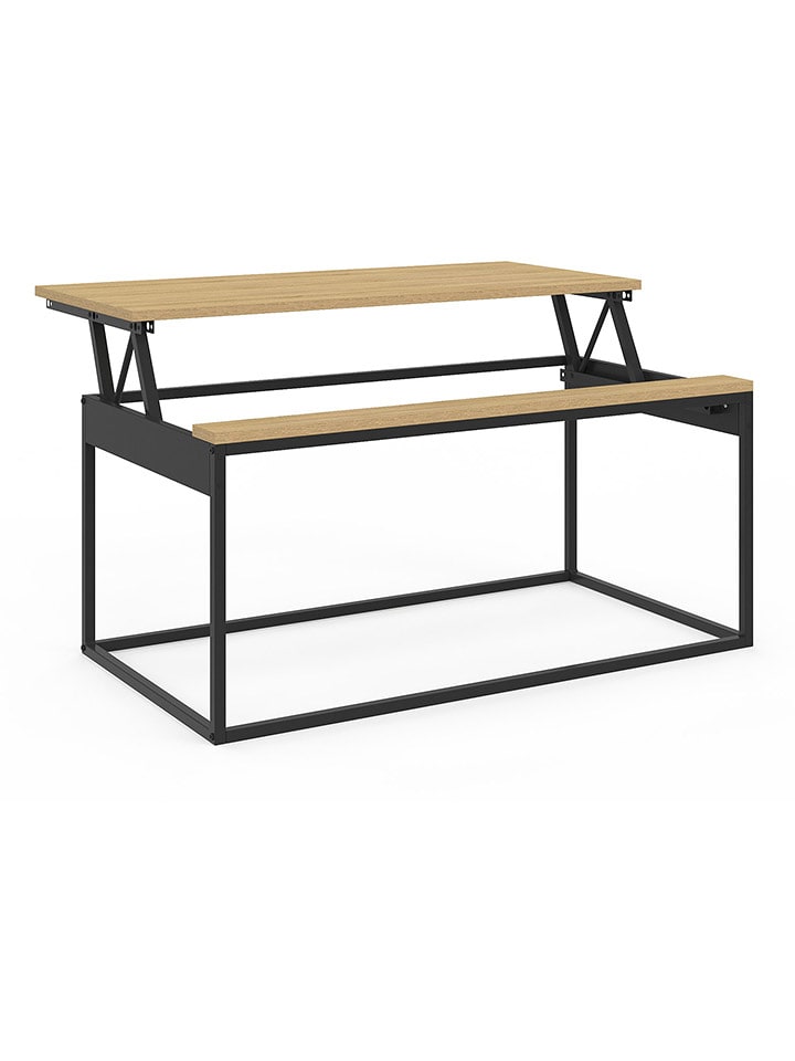 IDOMYA Factory Ława "Memphis" w kolorze czarno-jasnobrązowym - 90 x 40,5 x 48 cm rozmiar: onesize