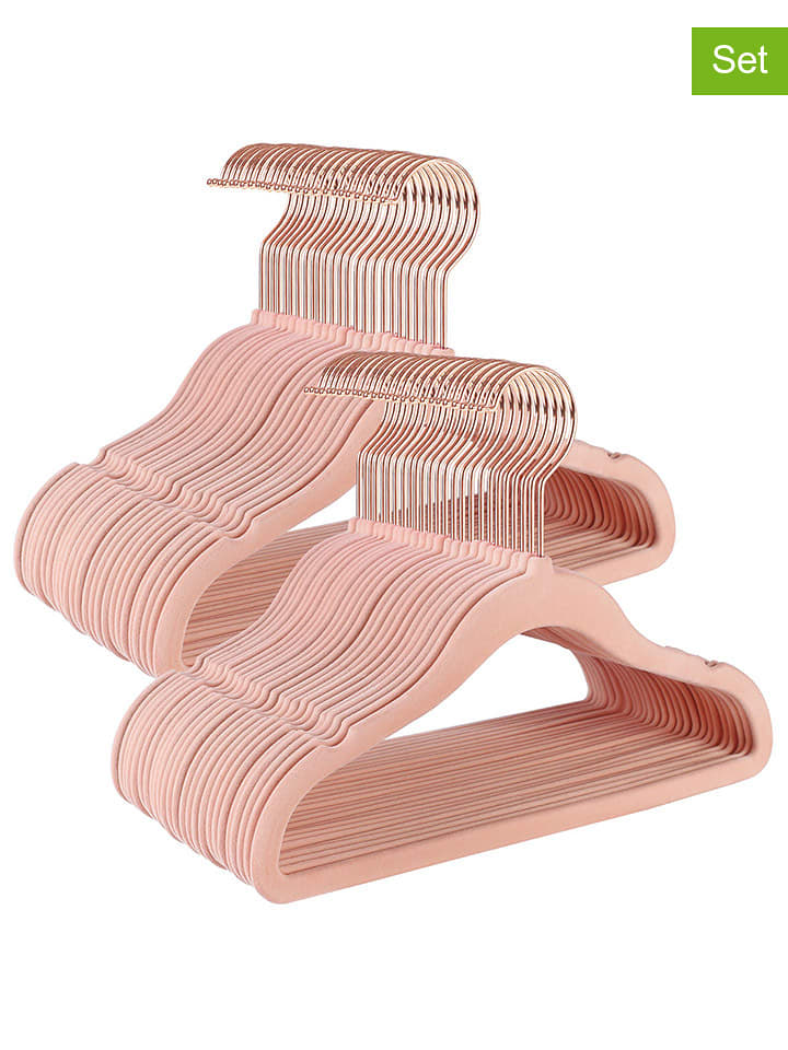SONGMICS Wieszaki (50 szt.) w kolorze różowozłotym na ubrania - 30 x 20,5 cm rozmiar: onesize