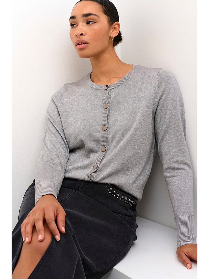 Kaffe Kardigan w kolorze jasnoszarym rozmiar: XL