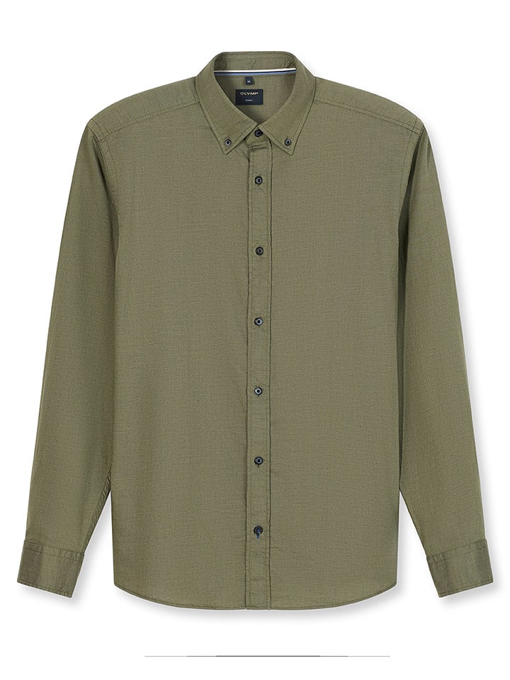 OLYMP Koszula "Casual" - Regular fit - w kolorze oliwkowym rozmiar: M