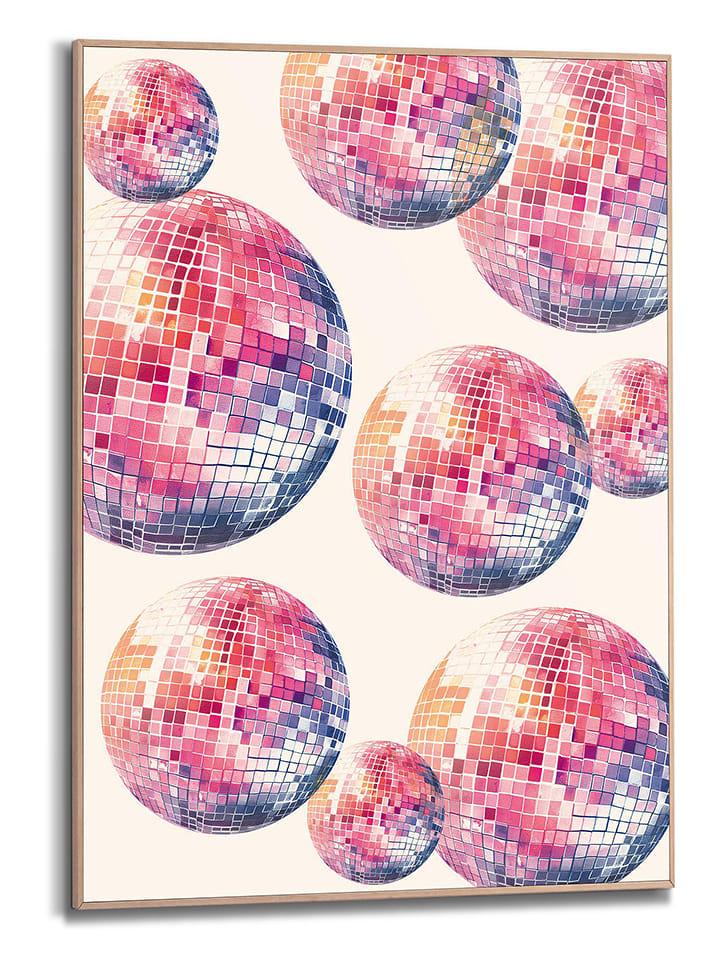 Orangewallz Druk artystyczny "Glitter Balls Funky" w ramce rozmiar: 50x70 cm