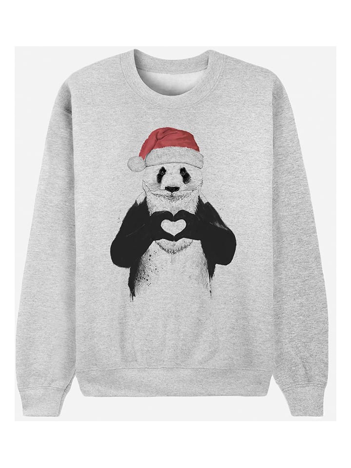 WOOOP Bluza "Santa Panda" w kolorze szarym rozmiar: L