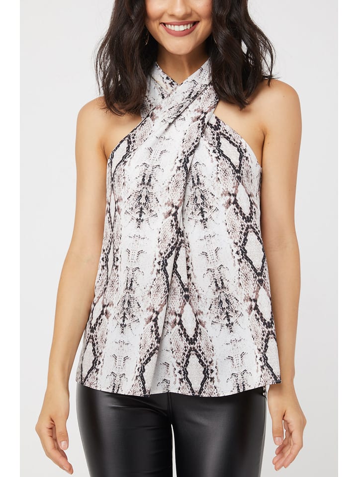 Milan Kiss Bluzka w kolorze biało-czarno-beżowym rozmiar: M