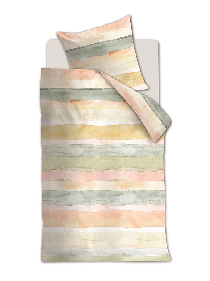 Beddinghouse Komplet pościeli "Mix Pastel" w kolorze kremowo-pomarańczowo-jasnoróżowym rozmiar: 155x220 cm