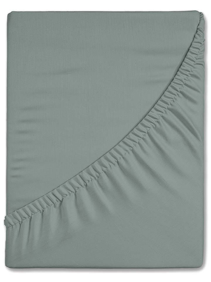 Good Morning Prześcieradło "Good Morning" w kolorze zielonym na gumce rozmiar: 140x200 cm