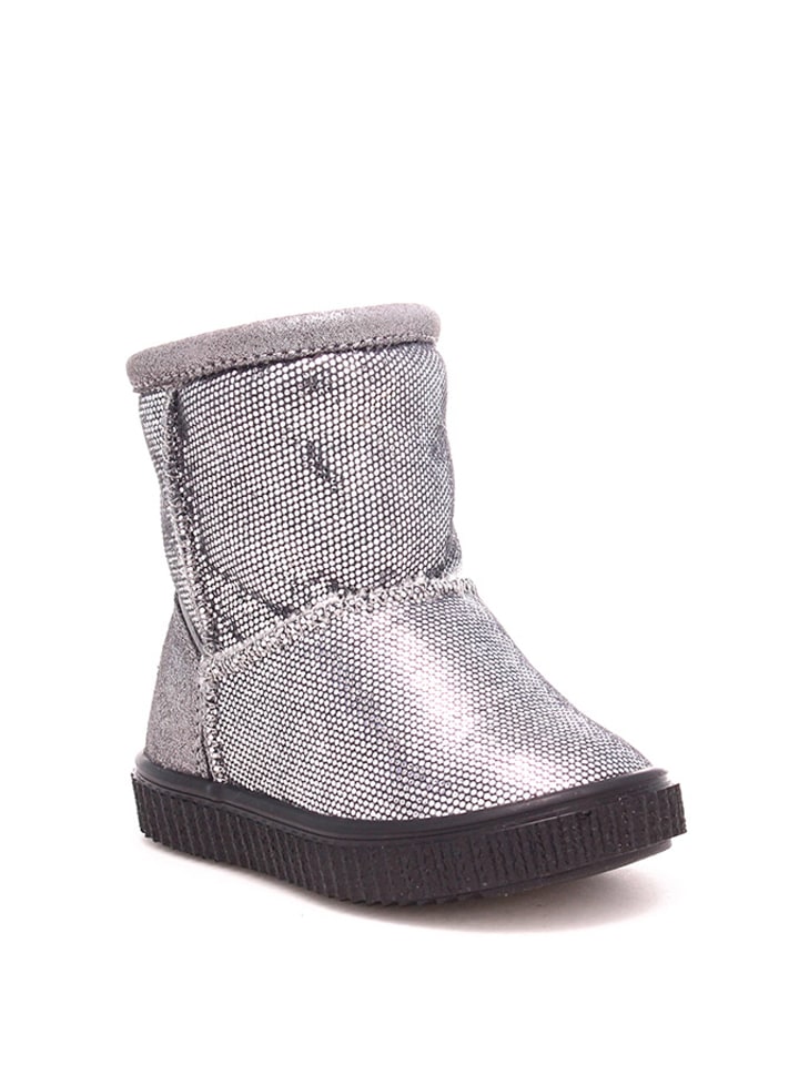 Bartek Skórzane botki w kolorze srebrnym rozmiar: 23