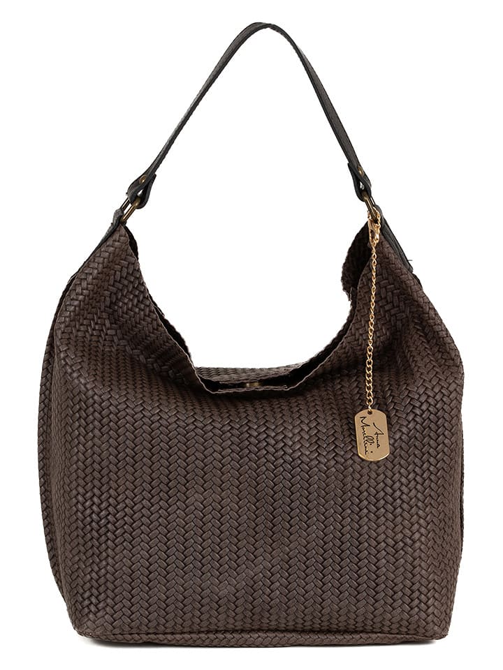 Anna Morellini Skórzana torebka "Sebastiana" w kolorze brązowym - 38 x 36 x 14 cm rozmiar: onesize