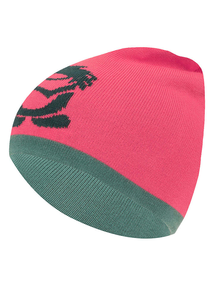 Trollkids Dwustronna czapka beanie "Troll" w kolorze koralowo-zielonym rozmiar: 52-56 cm