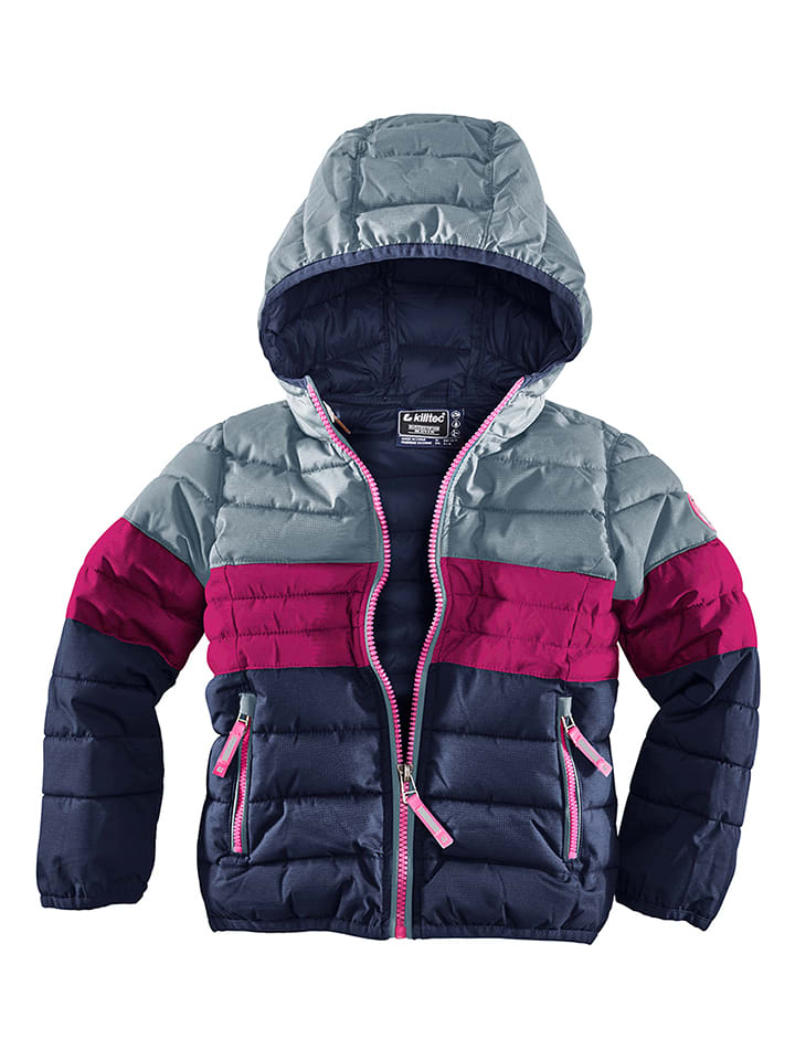 Killtec Kurtka pikowana w kolorze granatowo-różowo-błękitnym rozmiar: 98/104