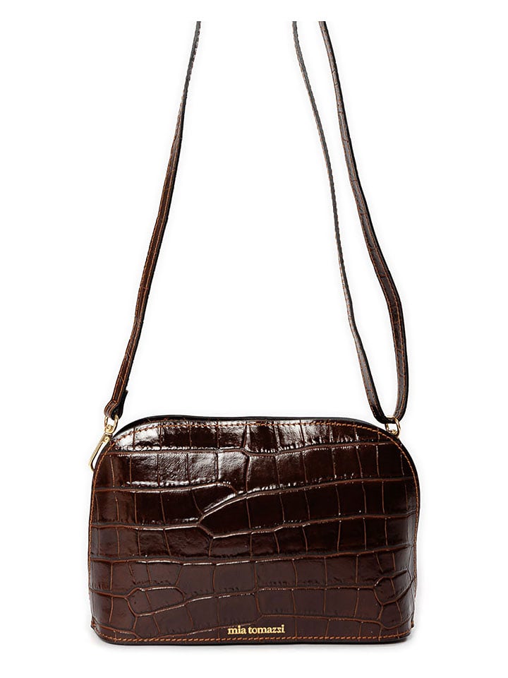 Mia Tomazzi Skórzana torebka "Avancinio" w kolorze brązowym - 24 x 17 x 9 cm rozmiar: onesize