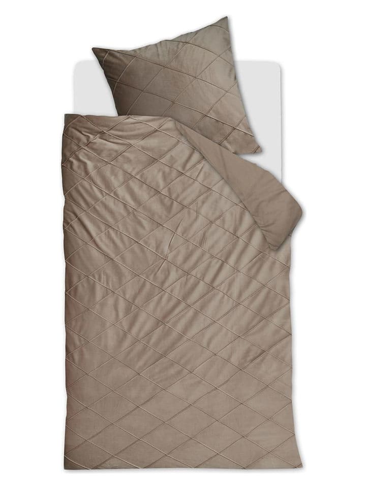 Rivièra Maison Komplet pościeli "Diamond" w kolorze jasnobrązowym rozmiar: 155x220 cm