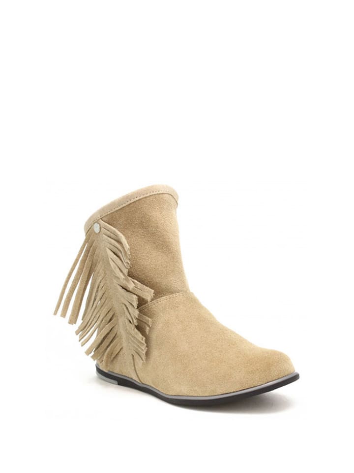 Bartek Skórzane botki w kolorze beżowym rozmiar: 38