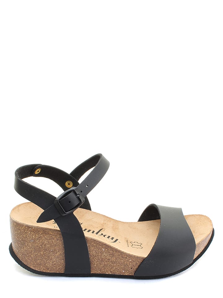 Sunbay Sandały "Yucca" w kolorze czarnym na koturnie rozmiar: 41