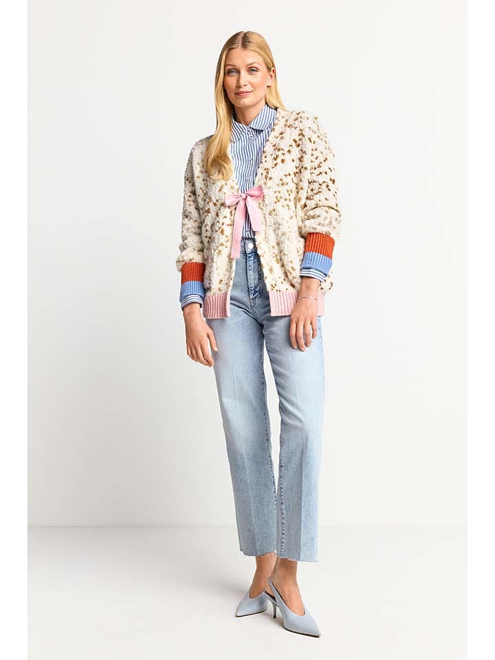 Rich & Royal Kardigan w kolorze kremowo-jasnobrązowym rozmiar: L