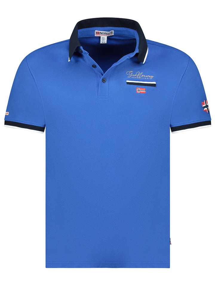 Geographical Norway Koszulka polo "Kara" w kolorze niebieskim rozmiar: S