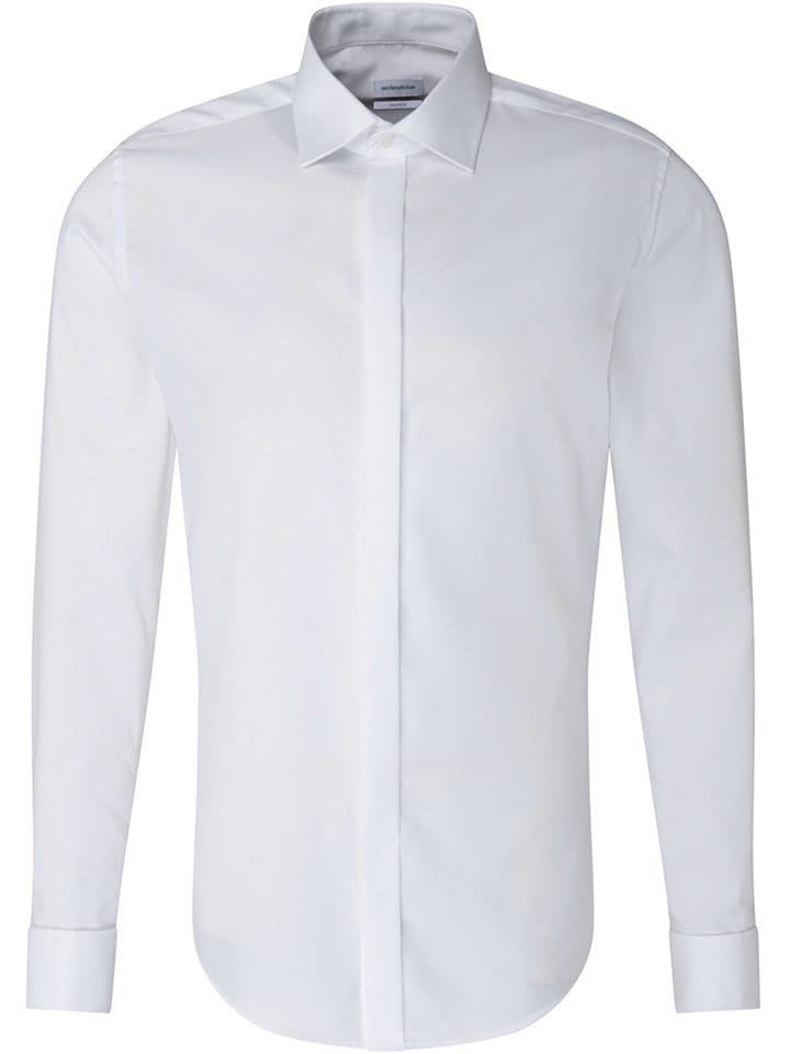 Seidensticker Koszula - Shaped fit - w kolorze białym rozmiar: 43