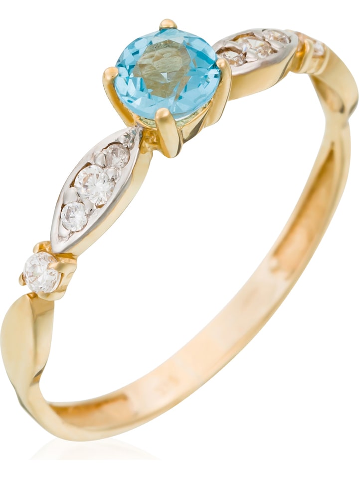 OR ÉCLAT Złoty pierścionek "Rond d'amour" z cyrkonią rozmiar: 60