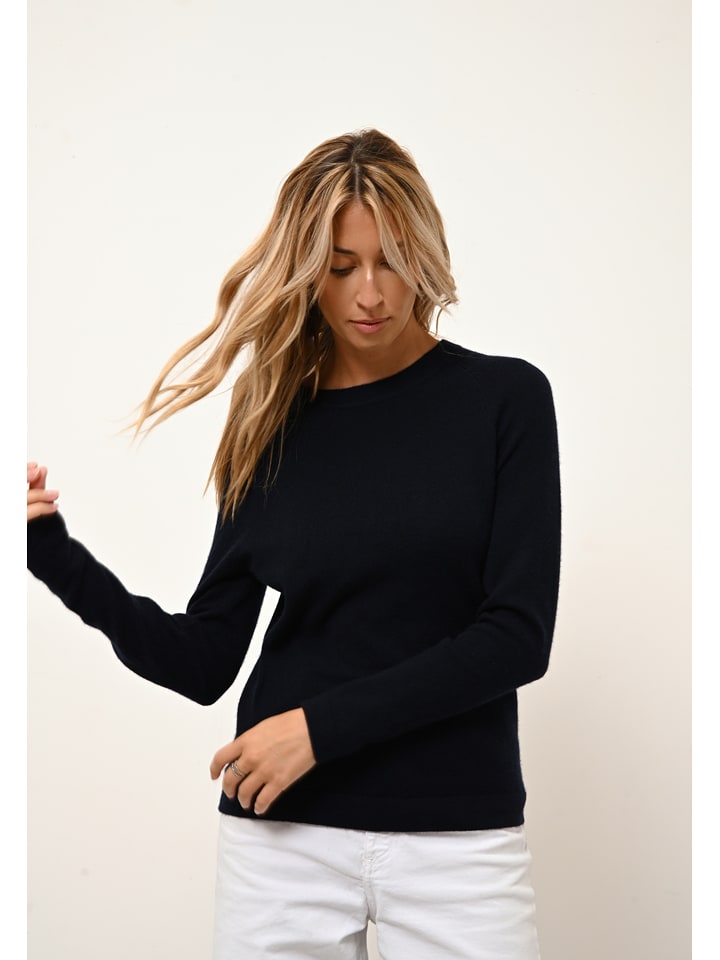 Just Cashmere Kaszmirowy sweter "Jane" w kolorze granatowym rozmiar: M