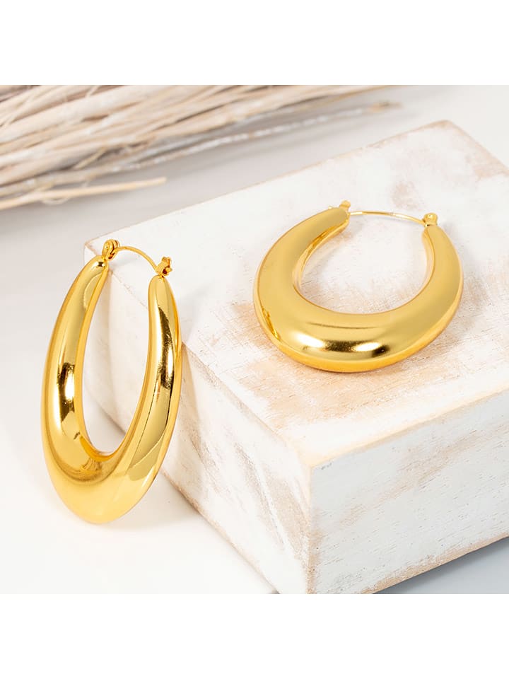 LA CHIQUITA Pozłacane kolczyki-kreole rozmiar: onesize