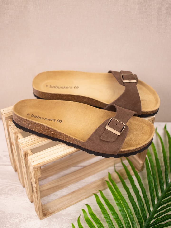 BABUNKERS Family Skórzane klapki w kolorze brązowym rozmiar: 40