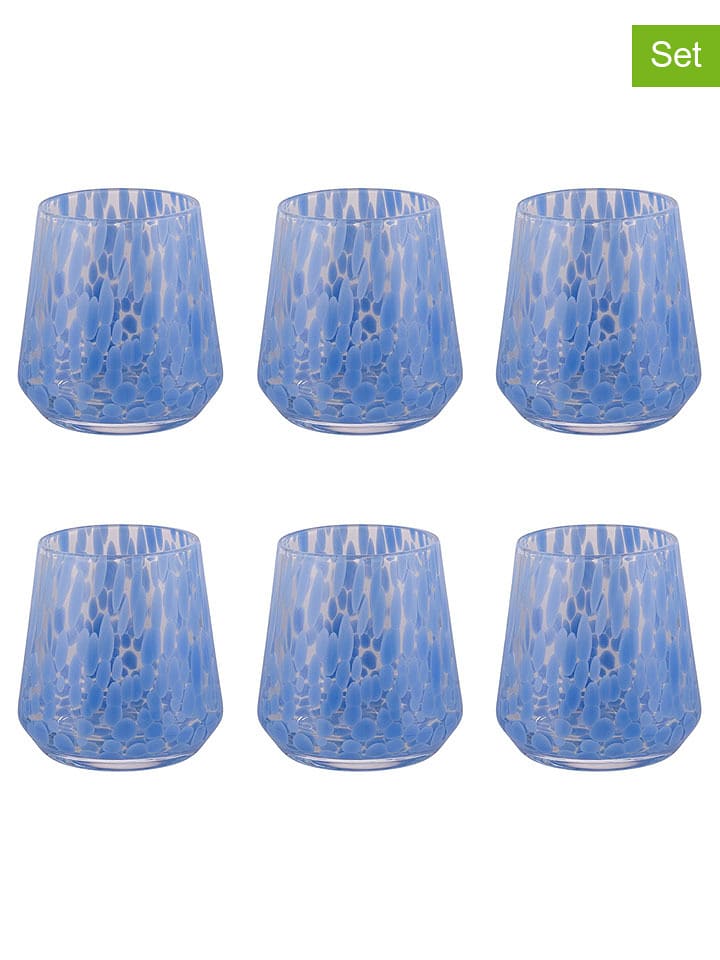 Villa d´Este Szklanki (6 szt.) "Candy" w kolorze turkusowym - 410 ml rozmiar: onesize