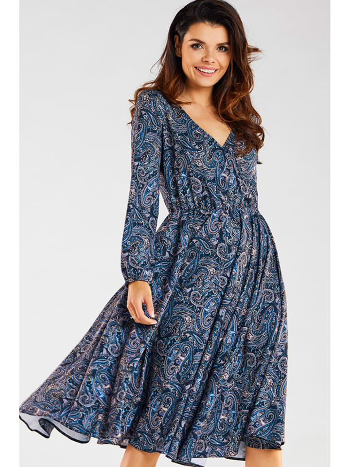 Awama Sukienka w kolorze granatowym ze wzorem rozmiar: M
