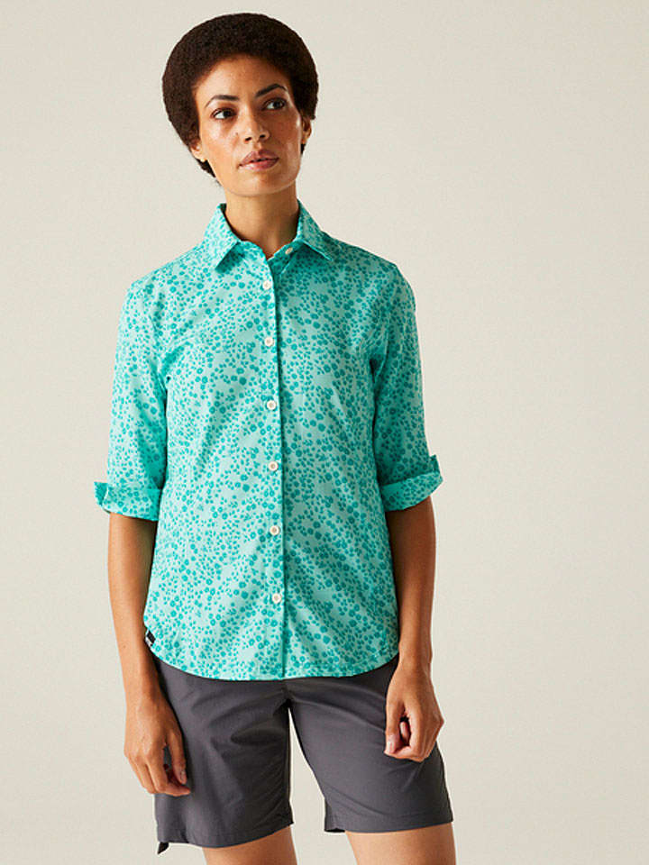 Regatta Koszula funkcyjna "Kinnis" w kolorze turkusowym rozmiar: 40