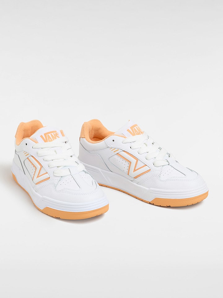 Vans Skórzane sneakersy "Upland" w kolorze biało-pomarańczowym rozmiar: 36