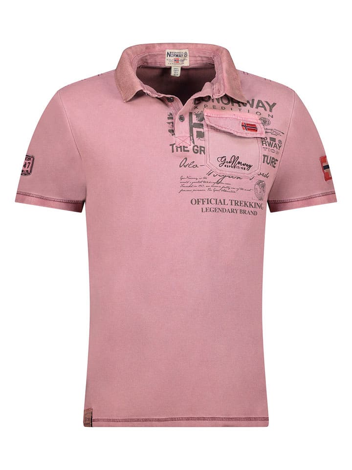 Geographical Norway Koszulka polo "Keony" w kolorze lawendowym rozmiar: M