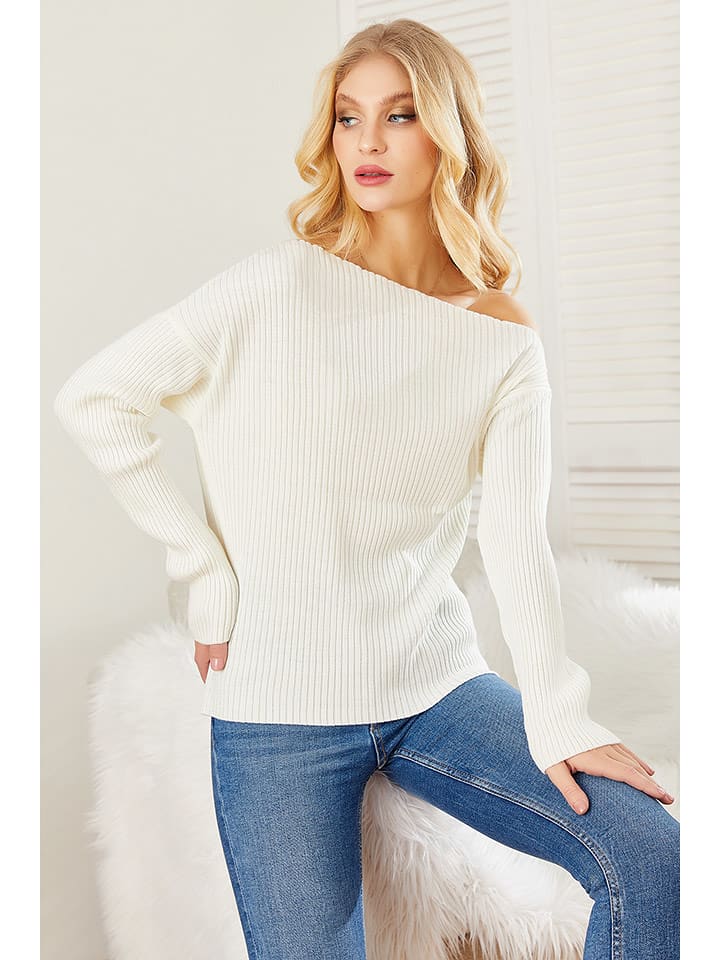 LA Angels Sweter w kolorze kremowym rozmiar: M